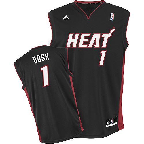 NBA Miami Heat 1 Chris Bosh New Revolution 30 Swingman Road Black Jersey